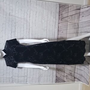 High neck black dress